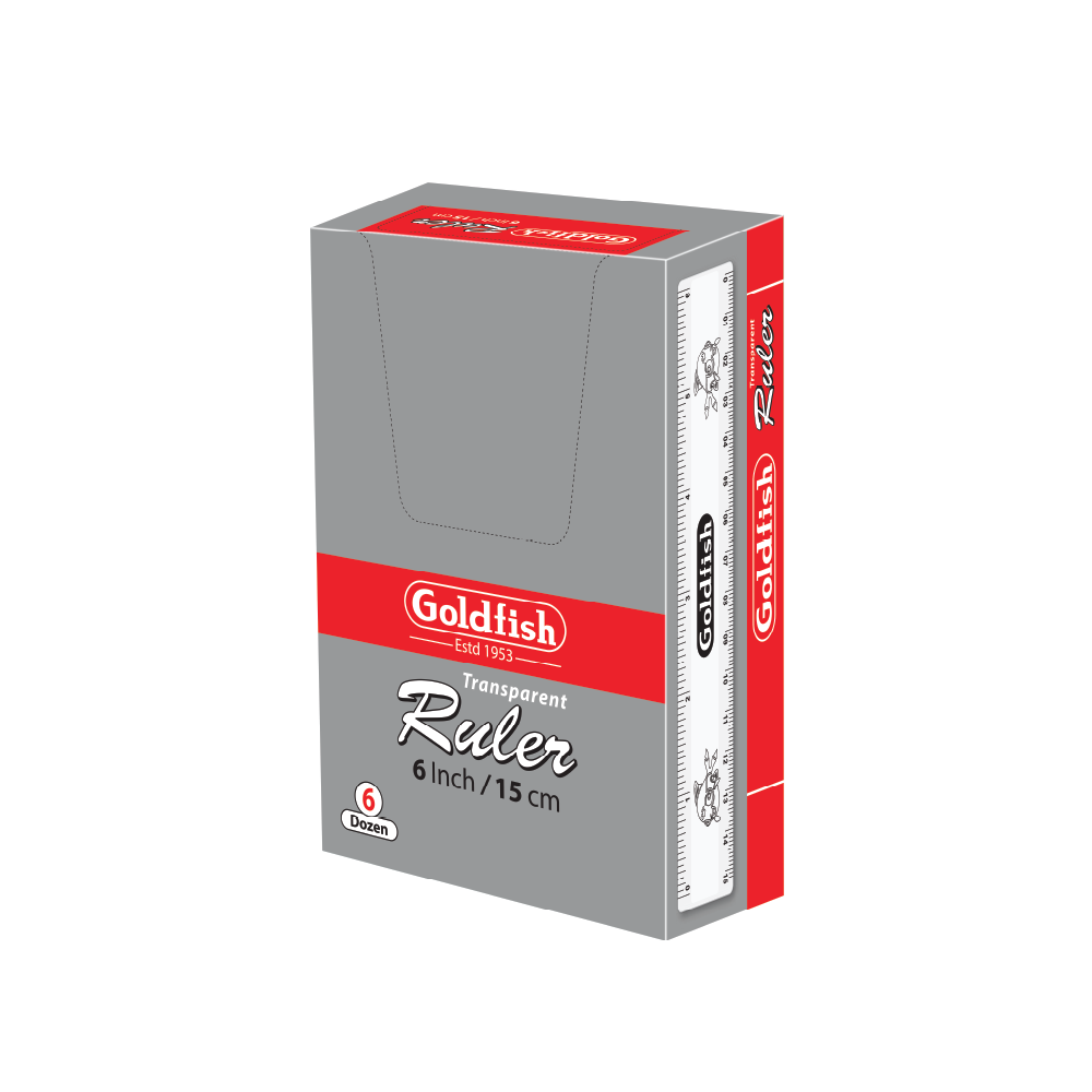 Goldfish Transparent Ruler (6 Inch)