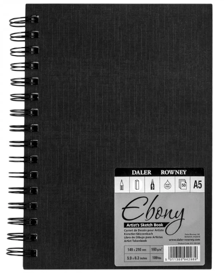Daler Rowney Ebony Hardback Spiral Sketchbook - Image 3