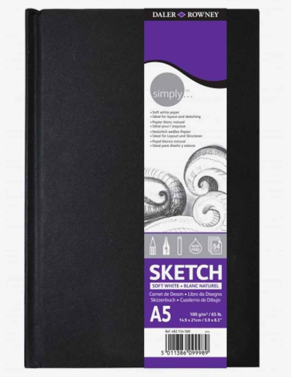 Daler Rowney Simply Black Hard Cover Sketchbook - Image 4