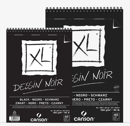Canson XL Dessin Noir Black Paper Sketch Pad