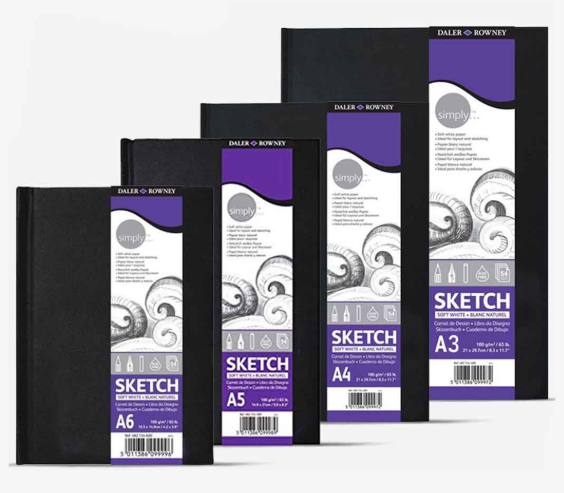 Daler Rowney Simply Black Hard Cover Sketchbook